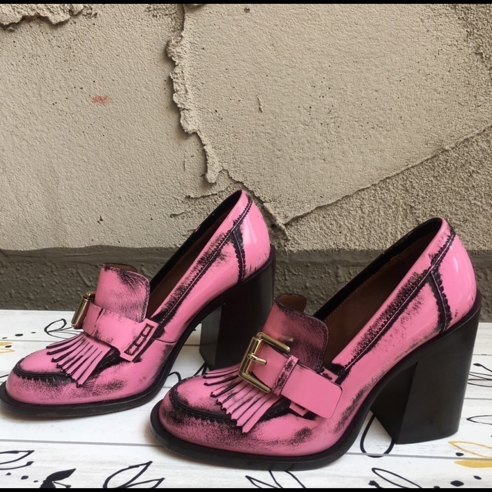 Mulberry Darby High Heel Loafer in pink size 8 - Picture 3 of 12